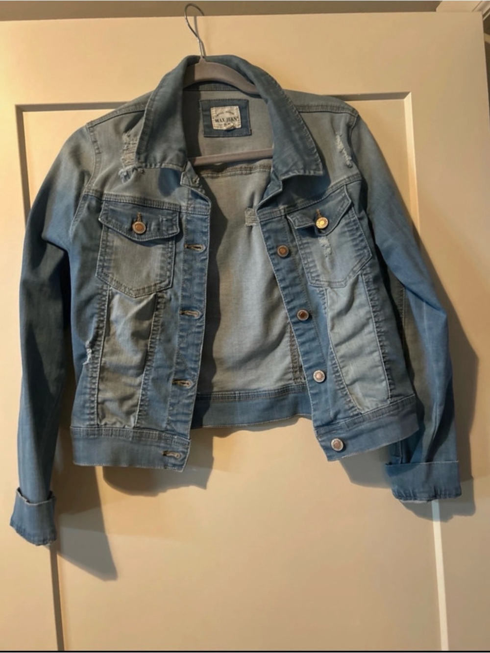 Wax Jean Light Wash Denim Jacket - Pale Blue Trucker